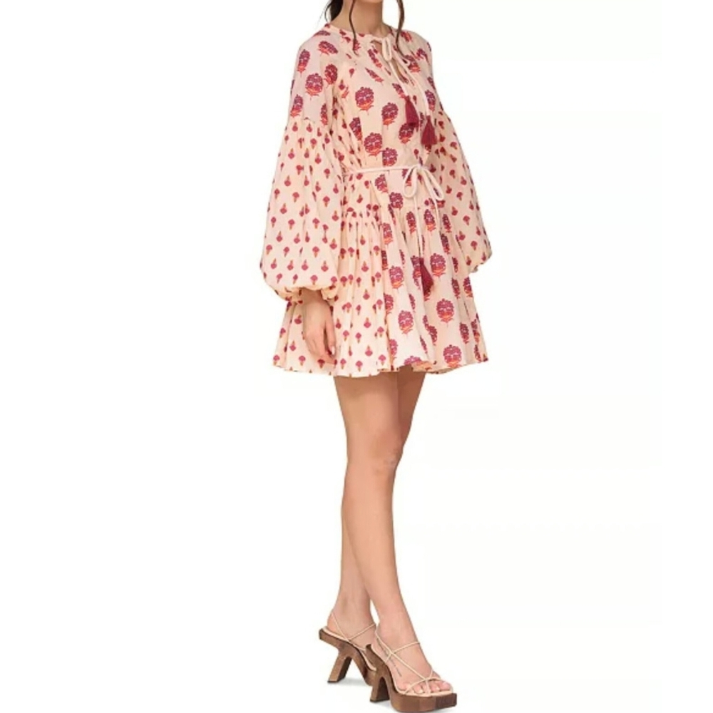 🔥Avec Les Filles Cotton Mixed-Print Floral Print Dress - Picture 5 of 6